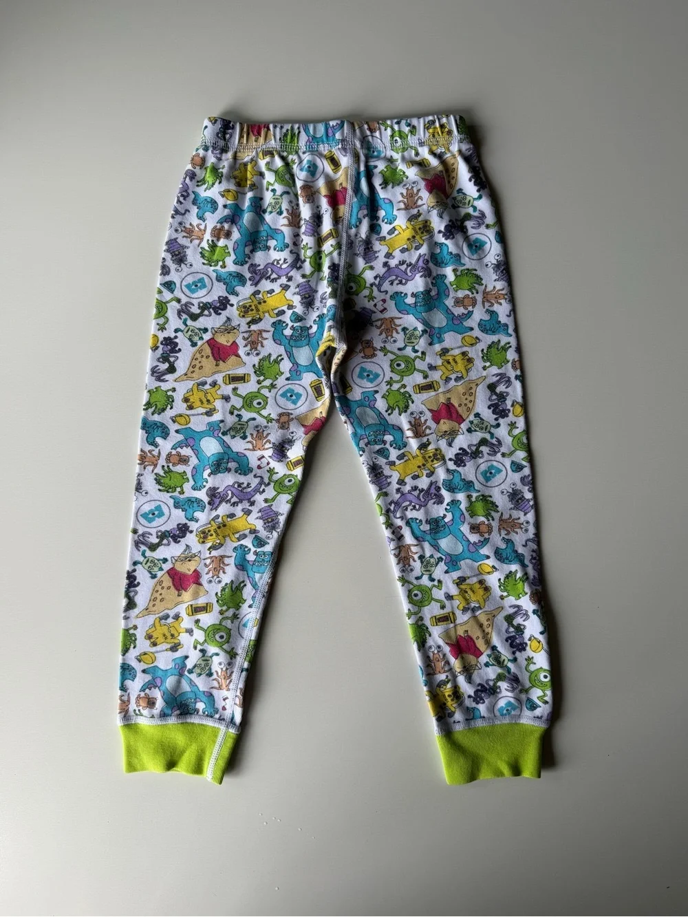 Kids Green-Accented Monsters Inc Print Pajama Set